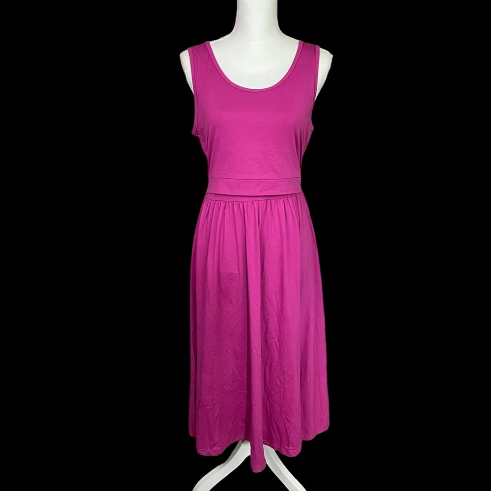 Latched Mama Fuchsia Sleeveless Midi Dress